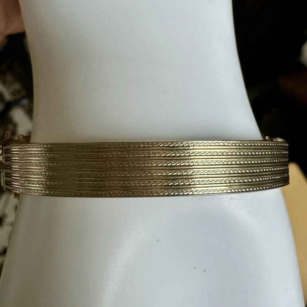 VTG Art Deco‎ Whiting Davis Bracelet 6 Inch Signed Green Glass Gold Plated Rare
